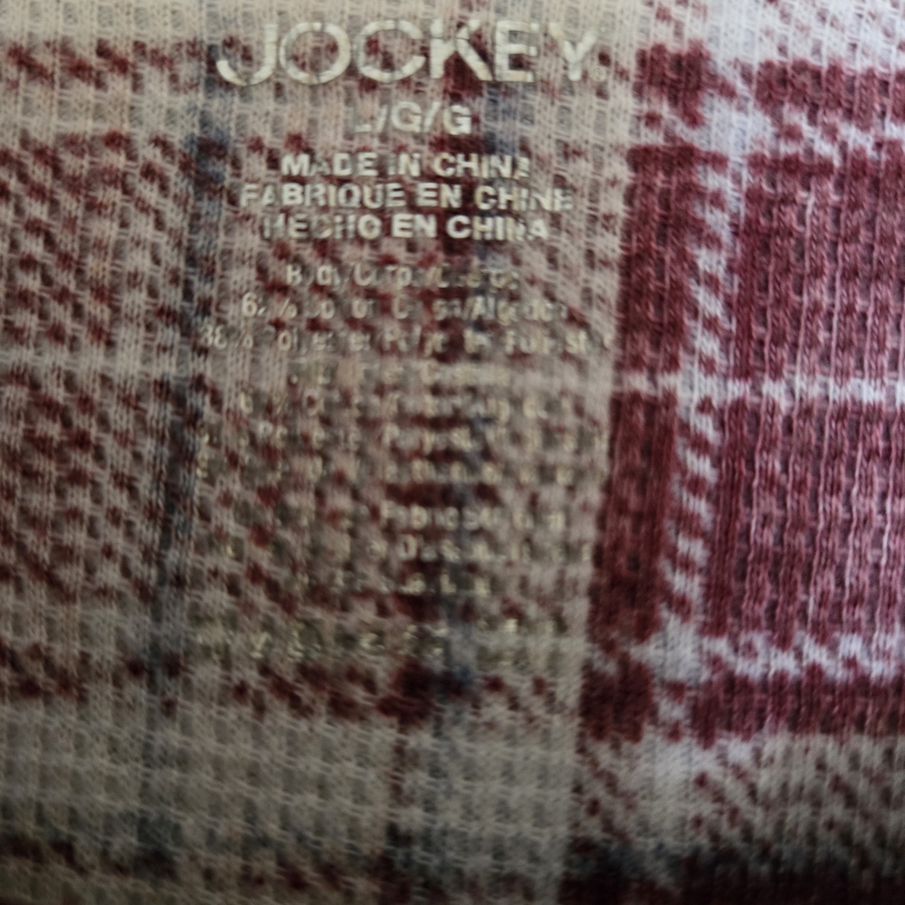 JOCKEY Womens Waffle Plaid Union Whimsy Pajamas Size L - Picture 7 of 14